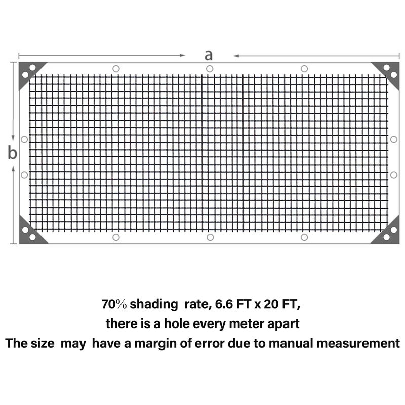 winemana Black Shade Cloth 70%  6.6x20 FT Mesh Tarp - Garden Shade for Greenhouse  Patio  Vegetables  Plants Cover and Chicken Coops  Sun Shade Net for Outdoor Protection with Reinforced Grommets - Image 3